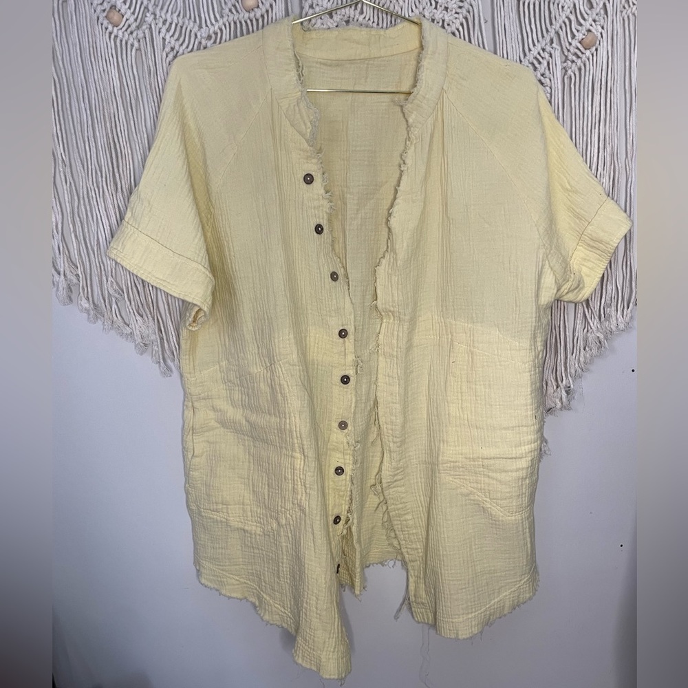 Distressed button up